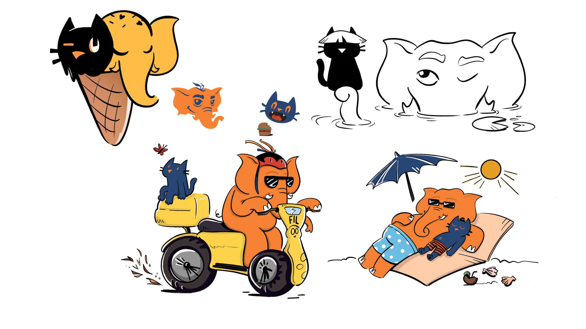 asset sheets — one elephant, every mood
