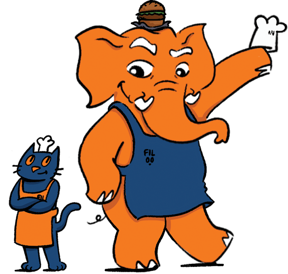 Filoo with hamburger